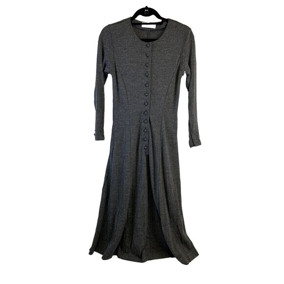 Anteprima Dresses & Skirts - BOGO Anteprima Long Sleeve Flare Midi Dress Gray Wool Blend Buttons Womens Small